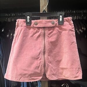 Girls Zara Pink Velvet Skirt Super Cute Zip and Snap Front Details Adj Waist